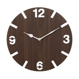 Webelkart Brown Textured Contemporary Round Shaped Analogue Wooden Wall Clock-image-70