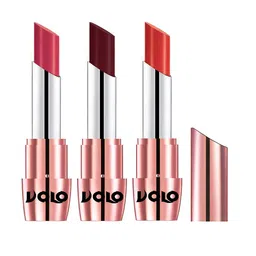 VOLO Set Of 3 Creme Matte Lipstick-3.5g-Maroon 641 Pink 642 Orange649-8