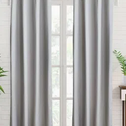 Home Centre Arbor Grey 2 Pieces Black Out Door Curtains-30