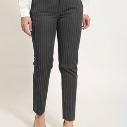 SALT ATTIRE Women Striped Smart Slim Fit High-Rise Trousers-image-10