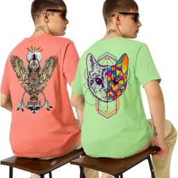 kasendra Men Graphic Print Round Neck Polyester Multicolor T-Shirt-picture-37