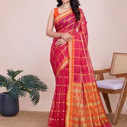 AMRUTKALA SAREES Ethnic Motifs Zari Saree-19