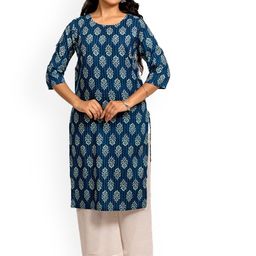 Clotheum Ethnic Motif Printed Round Neck Straight Kurta With Palazzos-image-58