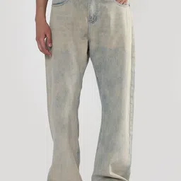 SHOWOFFFF Men Comfort Mid-Rise Baggy Heavy Fade Acid Wash Jeans-image-20
