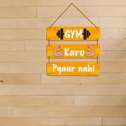 WallDaddy Orange & White Printed Wooded Wall HangingDecor-image-84