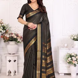 SILKWEAR Checked Zari Mysore Silk Saree-picture-38