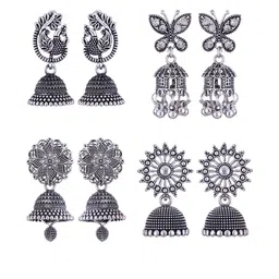 Sangria Silver-Plated Alloy Earrings-image-106