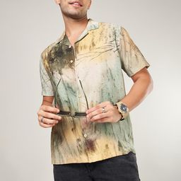 People Men Slim Fit Opaque Printed Casual Shirt-image-92