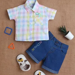 MeeMee Unisex Kids Checked Shirt with Shorts-picture-35