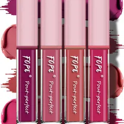 FOPE Set Of 4 Pout Perfect Smudge-Free Liquid Lipstick - 4 ml Each Shade - 01-03-05-10-39