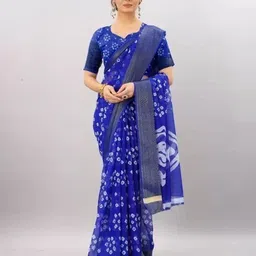 bansari textiles Bandhani Printed Zari Pure Silk Saree-picture-1