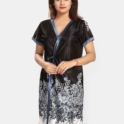 Be You Women Satin Floral Printed Nightwear Set-image-74