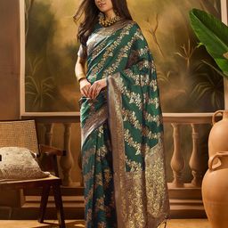 MANVAA Embellished Zari Banarasi Saree With Blouse Piece-picture-44