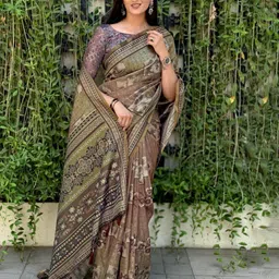 HERE&NOW Floral Silk Blend Saree-picture-42