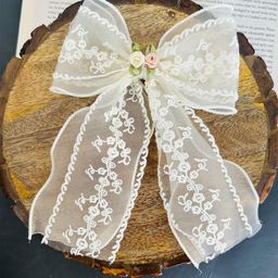 Radhya Women 1 pc Flower Embroidery Tail Hair Bow Clip-image-25