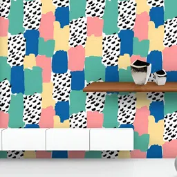ArtzFolio Printed UV-Resistant Anti-Bacterial Colorful Abstract Shapes Peel & Stick Wallpaper-image-75