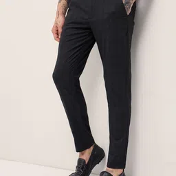 THE BEAR HOUSE Men Checked Slim Fit Formal Trousers-image-62