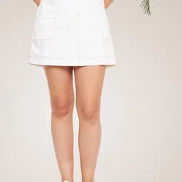 WineRed Women Pure Cotton A-Line Mini Skirts-picture-40