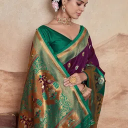 KALINI Woven Design Zari Silk Blend Banarasi Saree-image-63