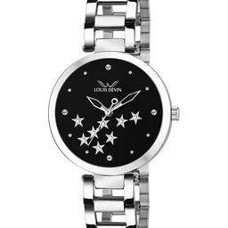 LOUIS DEVIN Women Brass Dial & Stainless Steel Straps Analogue Watch LD-ZL103-BLK-image-68