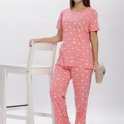 Elzoh Women Conversational Printed Pure Cotton Night suit-picture-32