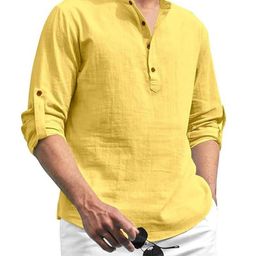 AMRIT TOP WEAR Mandarin Collar Long Sleeves Cotton Kurta-image-90