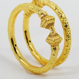 SATTIK Pack of 2 Brass Gold-plated Shakha Pola-image-65