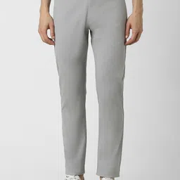 Peter England Casuals Men Textured Slim Fit Trousers-picture-31