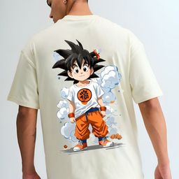 BDSQUARE Men Dragon Ball Z Graphic Printed Round Neck Cotton Oversized T-shirt-image-52