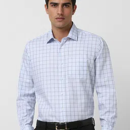 Van Heusen Men Regular Fit Spread Collar Checked Cotton Formal Shirt-image-15