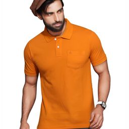 KUNDAN Men Solid Pockets Polo Collar Slim Fit Regular T-shirt-image-59