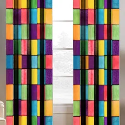 Aura Purple & Mustard Set of 2 Geometric Long Door-26