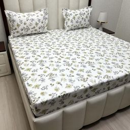 Pure Decor Royal Passion White Pure Cotton 300 TC King Bedsheet Set 2.74 m x 2.74 m-image-97