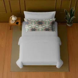 mayfair homes london White 100% Cotton Single Bedsheet with 1 Pillow Cover-picture-1