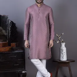 DEVOILER Men Jacquard Kurta-image-54