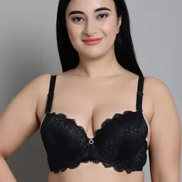 MAKCLAN Women Floral Medium Coverage Underwired Lightly Padded Bra-image-97