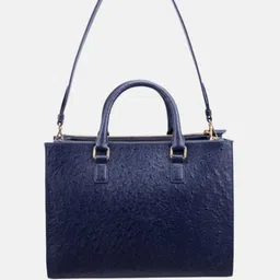 GIOIA Textured Leather Structured Tote Bag with Cut Work image 5