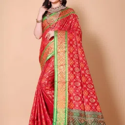 jayant creation Red Silk Blend Patola Sarees-picture-39