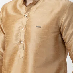 DEVOILER Men Regular Dupion Silk Kurta with Pyjamas image 2