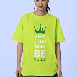 Reifica Women Typography Printed Round Neck Cotton Oversized T-shirt-image-49