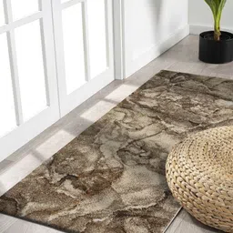 OBSESSIONS Beige & Brown Abstract Printed Anti Skid Floor Runner-3