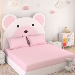 Pure Decor Pink 400 TC Cotton King Bedsheet Set 2.74m X 2.74m-image-99
