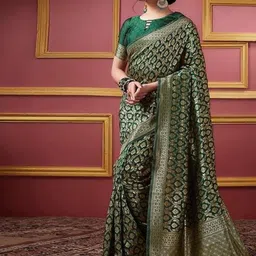 SAADHVI Woven Design Zari Pure Silk Kanjeevaram Saree-picture-15