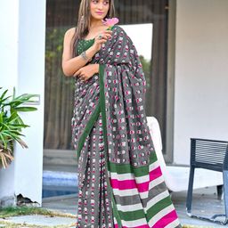 Anouk Abstract Printed Pure Cotton Saree-10