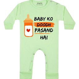 Arvesa Baby Ko Doodh Pasand Hai Printed Bodysuit-image-46