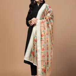 Kaizen TEXO FAB Ethnic Motifs Printed Organza Dupatta image 1