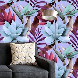 ArtzFolio Lavender-Coloured & Blue Printed UV-Resistant Peel & Stick Wallpaper-image-72