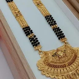 THE OSTRICH COLLECTION Gold-Plated Artificial Beads Mangalsutra-41