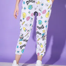 DIMPY GARMENTS Women Tie and Dye Printed Comfort Slim Fit Joggers Trousers-image-36
