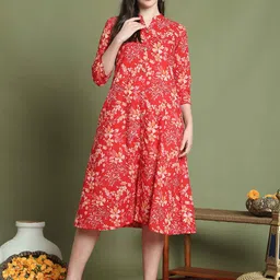 Rajnandini Women Floral Printed A-Line Dress-image-45